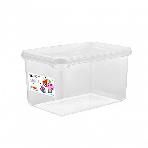 Контейнер для хранения Plast Team Creative, прямоугольный, с крышкой, 12,5 x 8,5 x 7,3 см фото