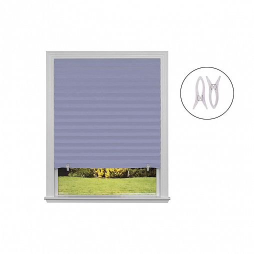 Штора плиссе самоклеящаяся Рыжий кот Skandi, 60 x 180 см, голубая фото