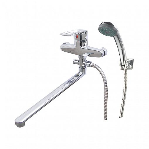 Смеситель для ванны с душем Профсан ПСМ-521-КТ/008, с длинным изливом, однорычажный, хром фото