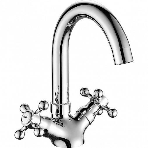 Смеситель для раковины с поворотным изливом Fashun A1319, хром фото