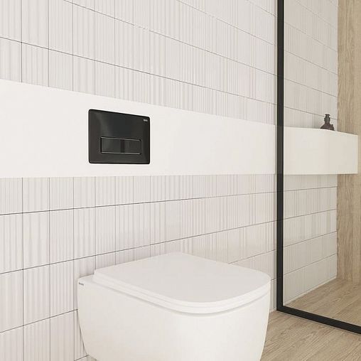 Клавиша для смыва Iddis Unifix, универсальная, 24,5 x 16,5 см, черная фото