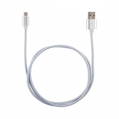 Кабель Energy ET-29-2, USB - micro-USB, 2 м, серебро фото