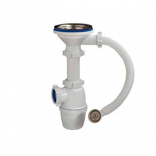 Сифон бутылочный Orio Е-5007, 3 1/2" x 40 мм, с круглым переливом фото