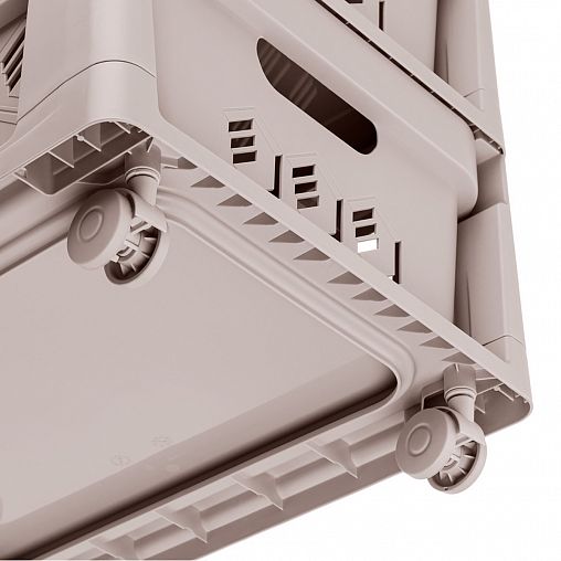 Комод четырехсекционный на колесах Econova Deluxe, 300 x 385 x 690 мм, светло-бежевый фото