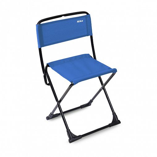 Стул походный складной Nika ПС3, со спинкой, синий фото
