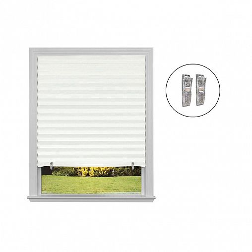 Штора плиссе самоклеящаяся Рыжий кот Skandi, 60 x 180 см, белая фото