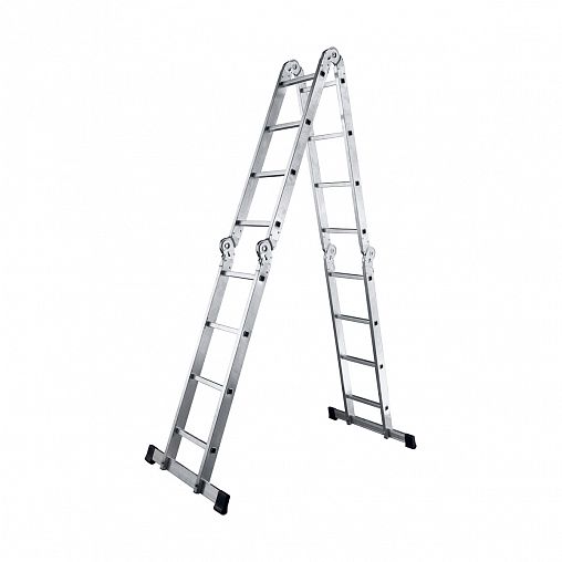 Лестница-трансформер шарнирная Alumet TL4044, алюминиевая, 4 x 4 ступени, 2,23 - 4,38 м фото