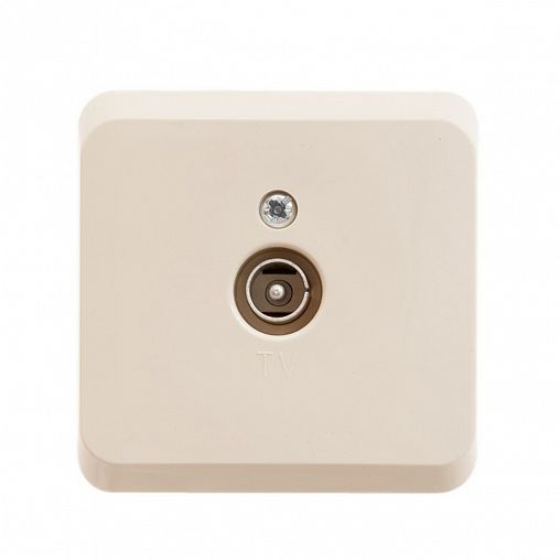Розетка ТВ Systeme (Schneider) Electric Этюд TVA-002K, накладная, кремовая фото