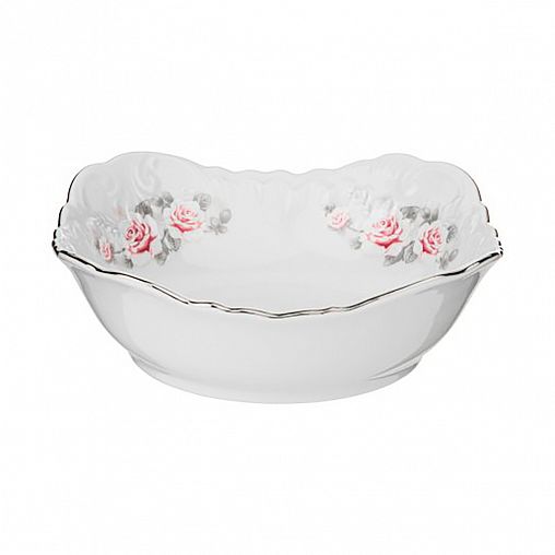 Салатник Cmielow Рококо Бледная роза, фарфоровый, 17 x 17 см фото