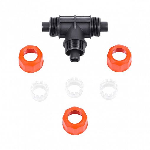 Тройник для соединения шлангов Жук, цанговый, 1/2" фото