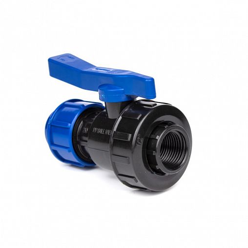 Кран шаровой разъемный компрессионный для ПНД труб Lammin, внутренняя резьба, 32 x 1" фото