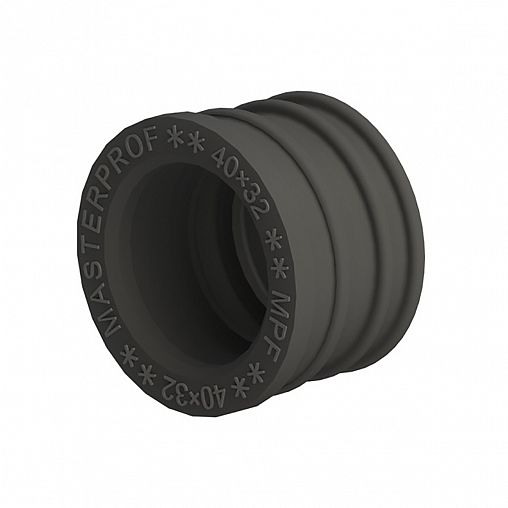 Манжета для канализации MasterProf, ТЭП, d 40 x 32 мм, черная фото
