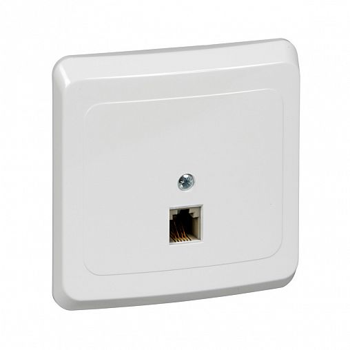 Розетка телефонная RJ11 Systeme (Schneider) Electric Этюд, встраиваемая, белая фото