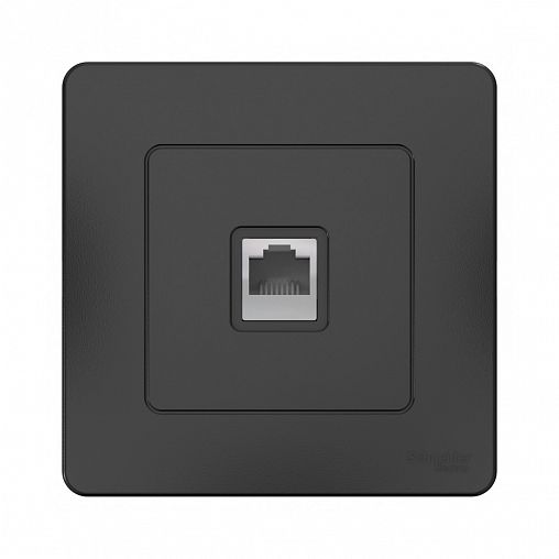 Розетка компьютерная RJ45 Systeme (Schneider) Electric Blanca, встраиваемая, антрацит фото