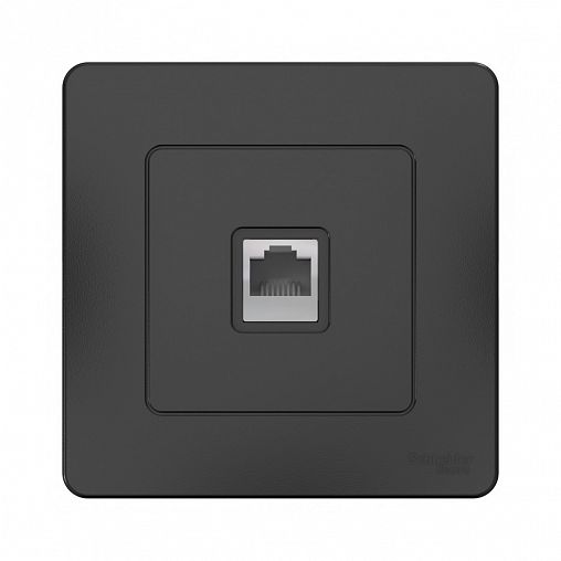 Розетка телефонная RJ11 Systeme (Schneider) Electric Blanca, встраиваемая, антрацит фото