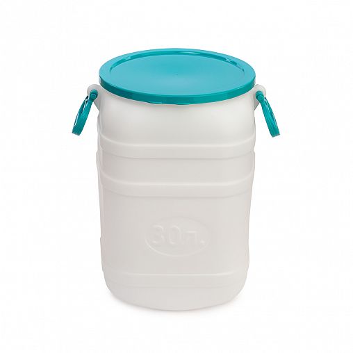 Канистра-бочка пластиковая Альтернатива, с крышкой и навесными ручками, горловина 250 мм, 30 л фото