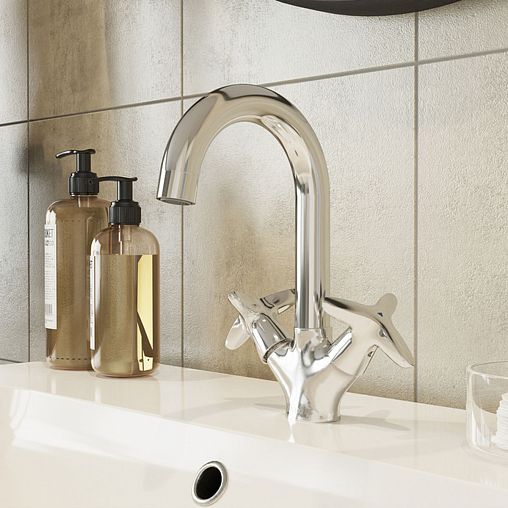 Смеситель для раковины с поворотным изливом IDDIS Copter, хром фото