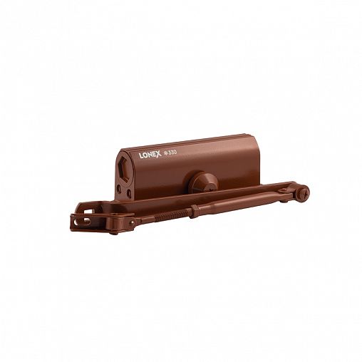 Доводчик дверной Lonex 330, для дверей 50 - 120 кг, коричневый фото