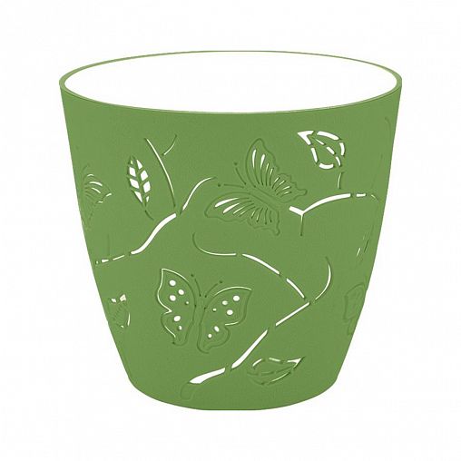 Горшок для цветов Plast Team Butterflies, 1,4 л, зеленое яблоко фото