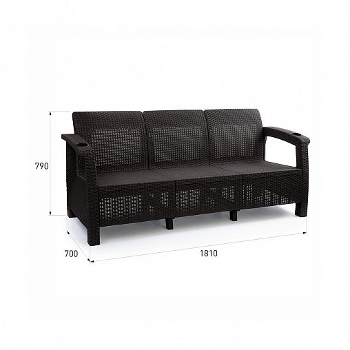Диван Альтернатива Ротанг плюс, 188 x 70 x 79 см, мокко фото