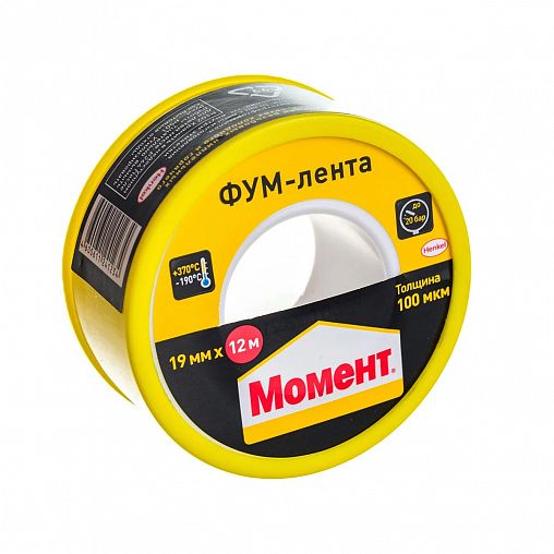 Лента тефлоновая уплотнительная Момент, 19 мм x 12 м, в шоу-боксе фото Лента тефлоновая уплотнительная Момент, 19 мм x 12 м, в шоу-боксе фото