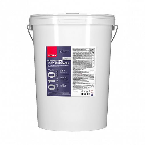 Краска огнезащитная для металла Neomid Metal 010, 25 кг, белая фото