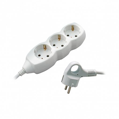 Удлинитель Старт S 3x5-Z, с заземлением, 3 розетки евро, 5 м, белый фото