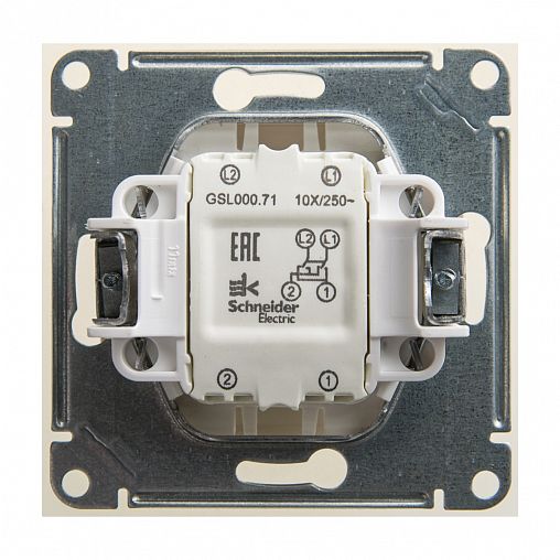 Выключатель перекрестный Systeme Electric Glossa, проходной, 10 А, перламутр фото