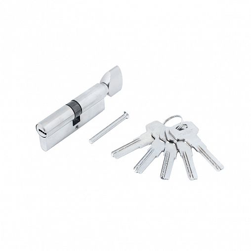 Цилиндровый механизм Стандарт Z.F.80В-5K SN, ключ/вертушка, матовый никель фото