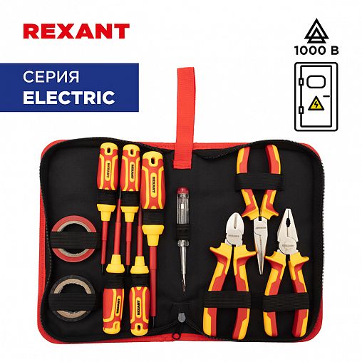 Набор диэлектрического инструмента Rexant RI-02, 11 предметов, пенал фото