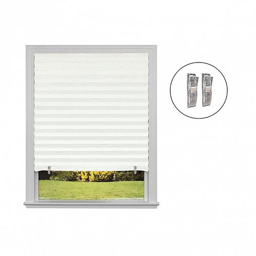 Штора плиссе самоклеящаяся Рыжий кот Skandi, 90 x 180 см, белая фото