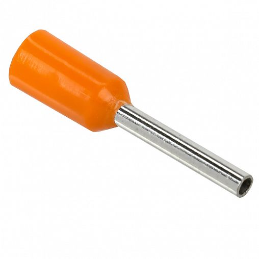 Наконечник-гильза с изолированным фланцем IEK Е 0,5-08, 0,5 мм², оранжевый, 100 шт фото