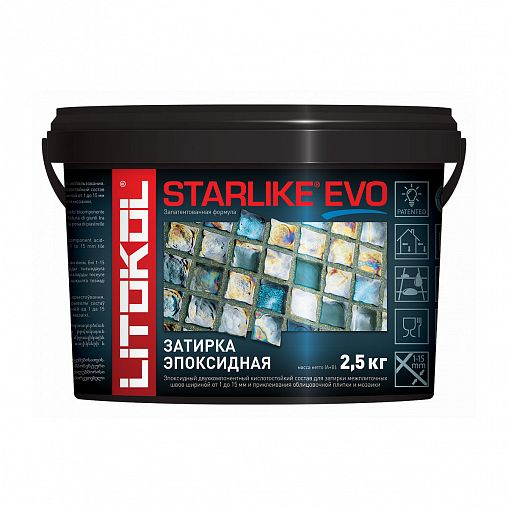 Затирка эпоксидная двухкомпонентная Litokol Starlike Evo S.330, Blu Avio, 2,5 кг фото