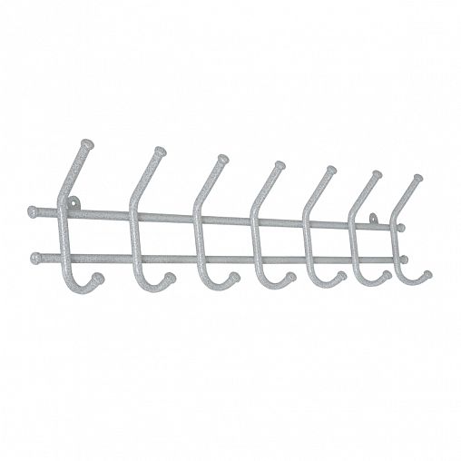 Вешалка настенная ЗМИ Норма 7, 7 крючков, 70,5 x 8 x 16,8 см, белое серебро фото