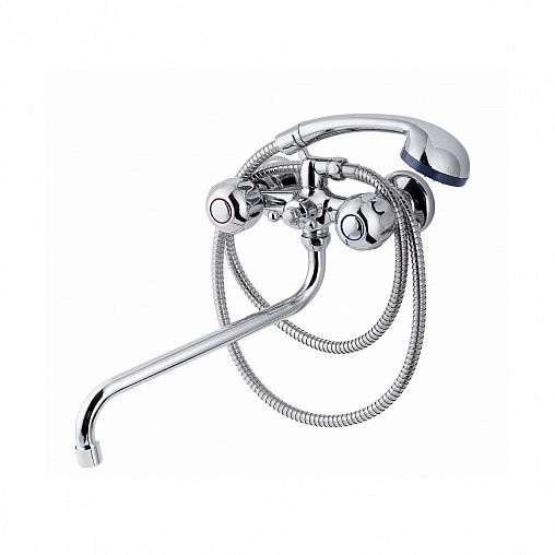 Смеситель для ванны с душем Tsarsberg TSB-111-30, с длинным изливом, двухвентильный, хром фото