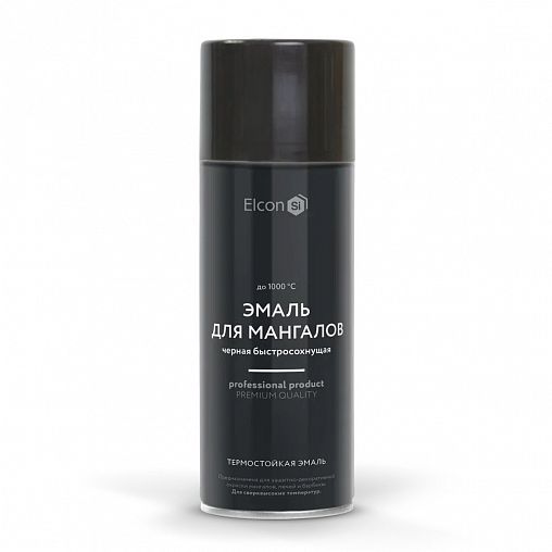 Аэрозольная термостойкая эмаль для мангалов Elcon Max Therm, 520 мл, RAL 9005, черная фото Аэрозольная термостойкая эмаль для мангалов Elcon Max Therm, 520 мл, RAL 9005, черная фото
