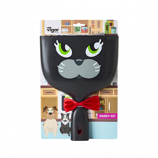 Комплект для уборки Vigar Felix, щетка-сметка и совок, черный фото