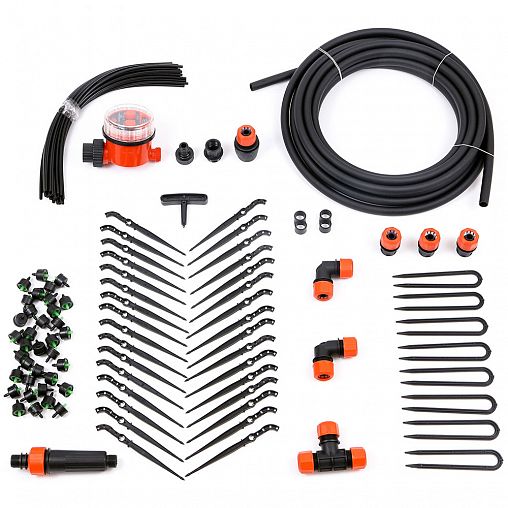 Комплект для капельного полива Жук №13, от водопровода, с таймером, 30 растений фото