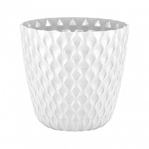 Горшок для цветов InGreen Wave, с поддоном, 10 л, белоснежный жасмин фото