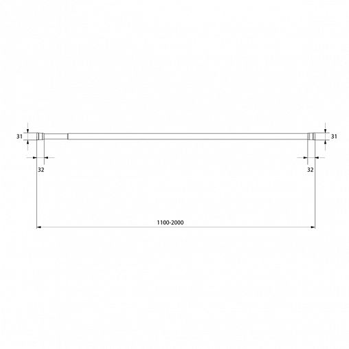 Карниз-штанга для ванной IDDIS Elegante SRB0120i14, телескопический, 110 - 200 см, черный матовый фото