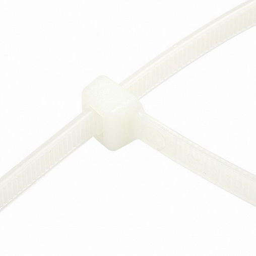 Хомут-стяжка Rexant, нейлон, 2,5 x 80 мм, 25 шт, белый фото