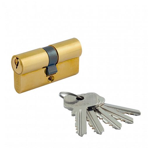 Цилиндровый механизм Нора-М STD Z Л-60 (30-30), ключ/ключ, золото фото