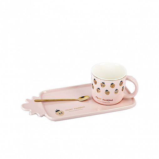 Чайная пара Nouvelle Home Клубника, фарфор, чашка 240 мл с блюдцем фото