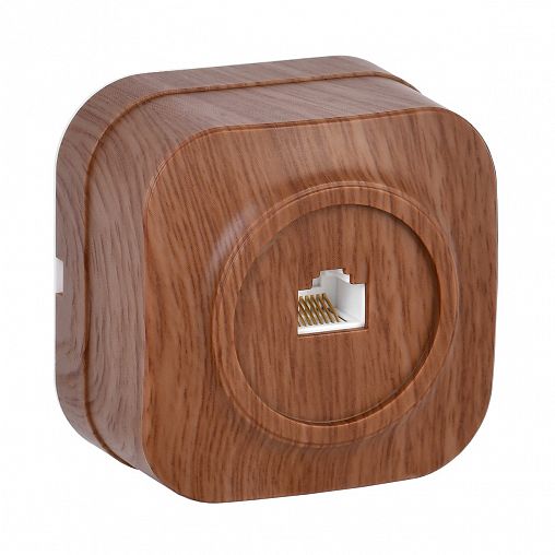 Розетка компьютерная накладная RJ45 IEK Glory, IP20, дуб фото