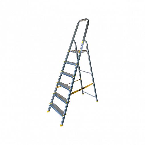 Стремянка Alumet АРА 7006, анодированное покрытие, алюминиевая, 6 ступеней, 2 м фото