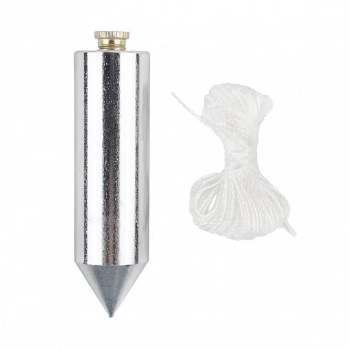 Отвес цилиндрический Шабашка, металл, шнур 5 м, 250 г фото