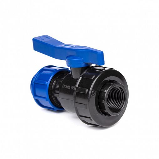 Кран шаровой разъемный компрессионный для ПНД труб Lammin, внутренняя резьба, 25 x 3/4" фото