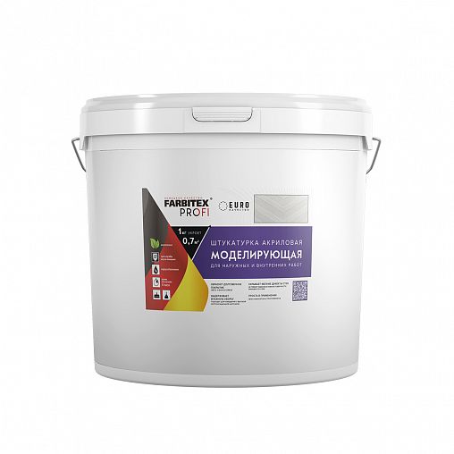 Декоративная штукатурка акриловая Farbitex Profi Моделирующая, 25 кг/15,6 л фото
