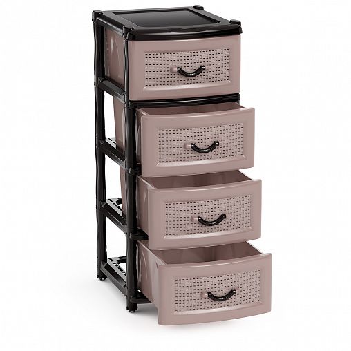 Комод четырехсекционный Альтернатива, 48 x 38 x 98 см, коричневый фото