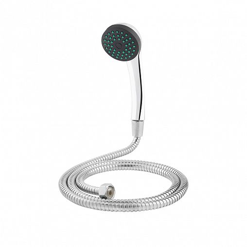 Душевой комплект Рыжий кот SS-01 (лейка, шланг), хром фото